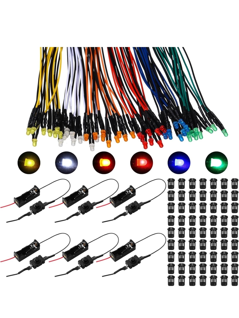 126 Pcs Pre Wired 12V LED Light Kit & Battery Holders Craft